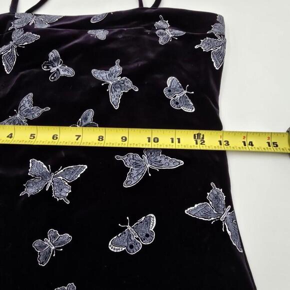 Laurel Whimsy Goth Fairy Bodycon Y2K Butterfly Velvet Burnout Women Midi Dress S - Picture 11 of 12